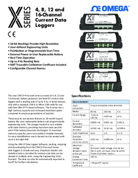Thumbnail of document Data Sheet - OM-CP-OCTPROCESS-160MA-A2 X-Series Multi Channel Current Data Loggers